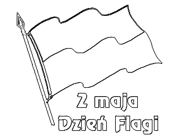Kolorowanka flaga i napis 2 maja